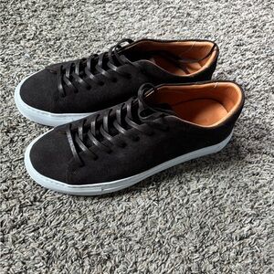 Men's Dark Brown Suede Low-Top Sneakers